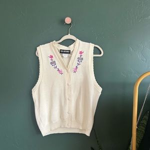 SG SPORT collection vintage floral knit vest